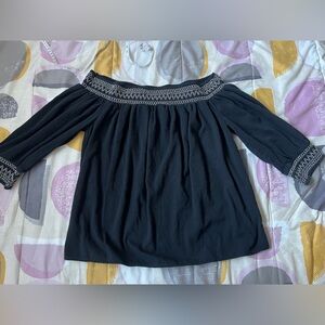 INC International Concepts off the shoulder top Elegant Black Women's Top